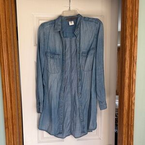 H&M Light Blue Denim Shirt Dress tunic